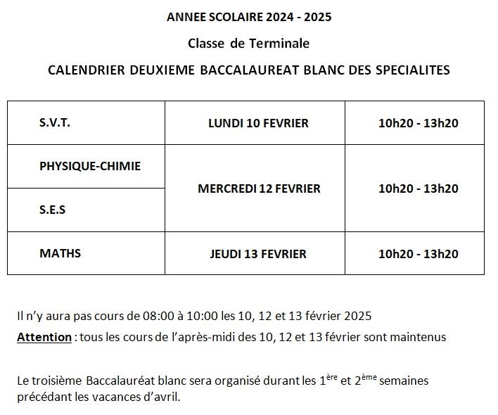 Terminale 2eme bac blanc spes